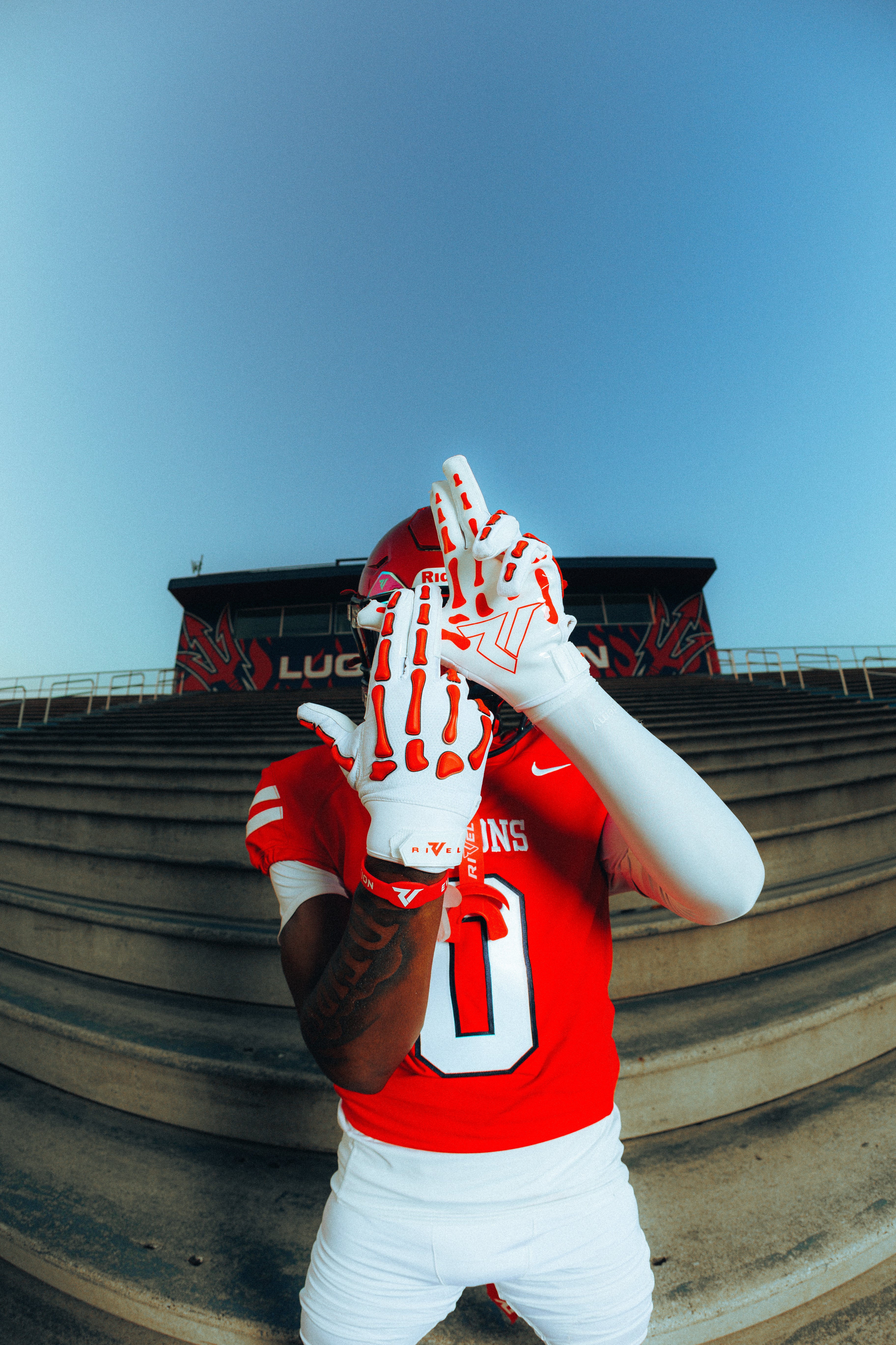 Reaper White Series Bones Football Gloves - Image 12
